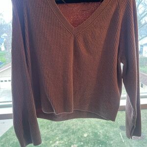 Women's V-Neck Sweater - Brown
